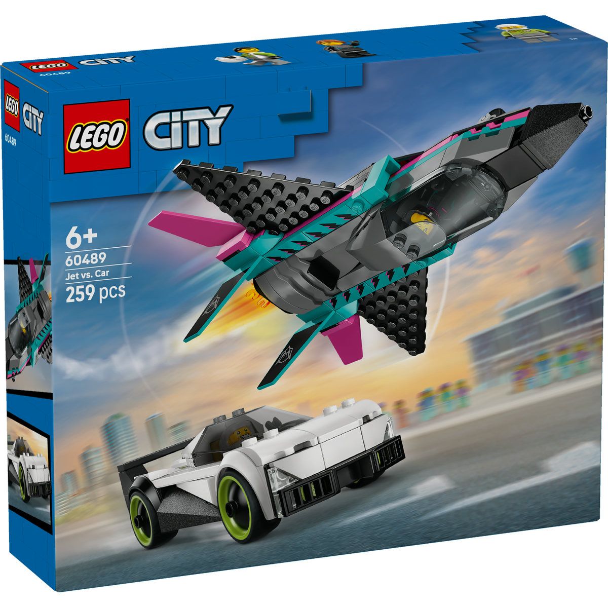 LEGO CITY AVION CU REACTIE VS MASINA 60489 - Imagine 1