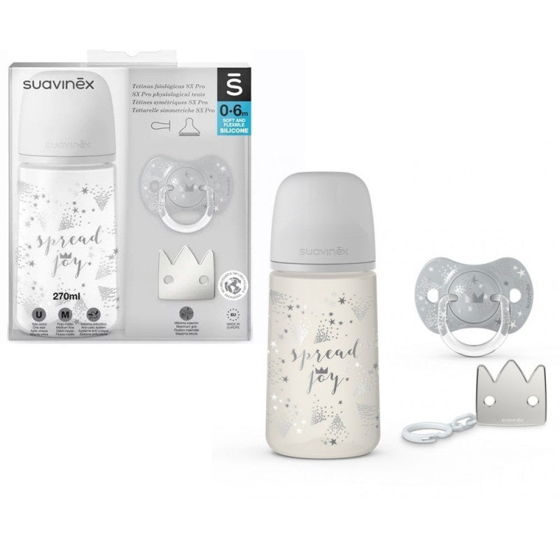 Set Cadou Biberon 270ml + Suzetă 0-6m + Clema Silver - Imagine 1 [ps:1c10b4ce-ec3e-4ebf-8ee3-6598047eb4e7]
