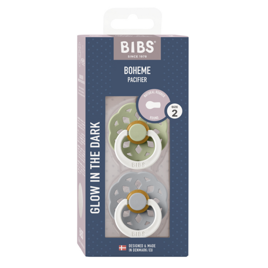 Set 2 Suzete BIBS Boheme Glow Latex, 0 luni, Sage/Cloud - Sage (1) [ps:604cd7fc-e57b-43d0-a998-559c53e6c8eb]