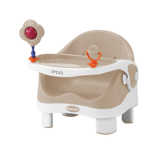 Scaun de masă Lorelli Pixi Booster, Grey & White - Bej (1) [ps:5111797f-c2f2-4b61-b5be-1203e111ea05]