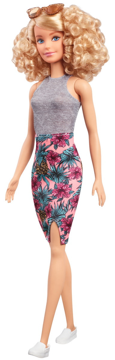 PAPUSA BARBIE FASHIONISTA CU BLONDA CU MAIEU GRI [ps:34db2d36-f333-45b4-8054-d27d32f996a5]
