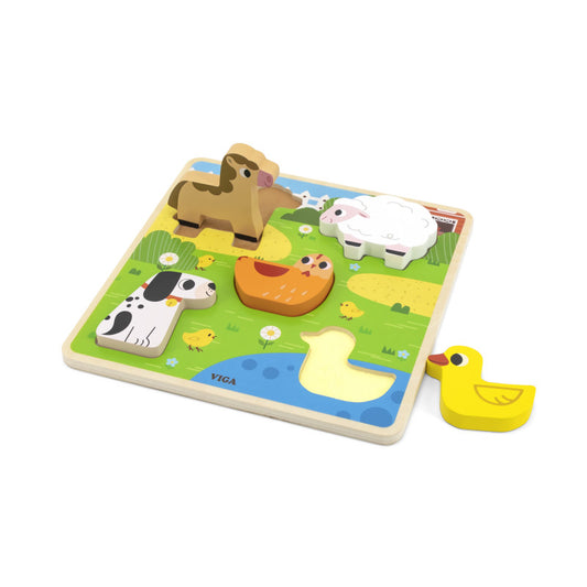 Puzzle senzorial Animale din ferma, Viga - Imagine 1 [ps:a51f6510-cd2c-4379-8016-e739b7f014f5]