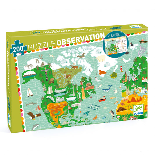 Puzzle observatie In jurul lumii, Djeco - Imagine 1 [ps:3d929509-e272-454a-8aaf-f795ec5d615a]