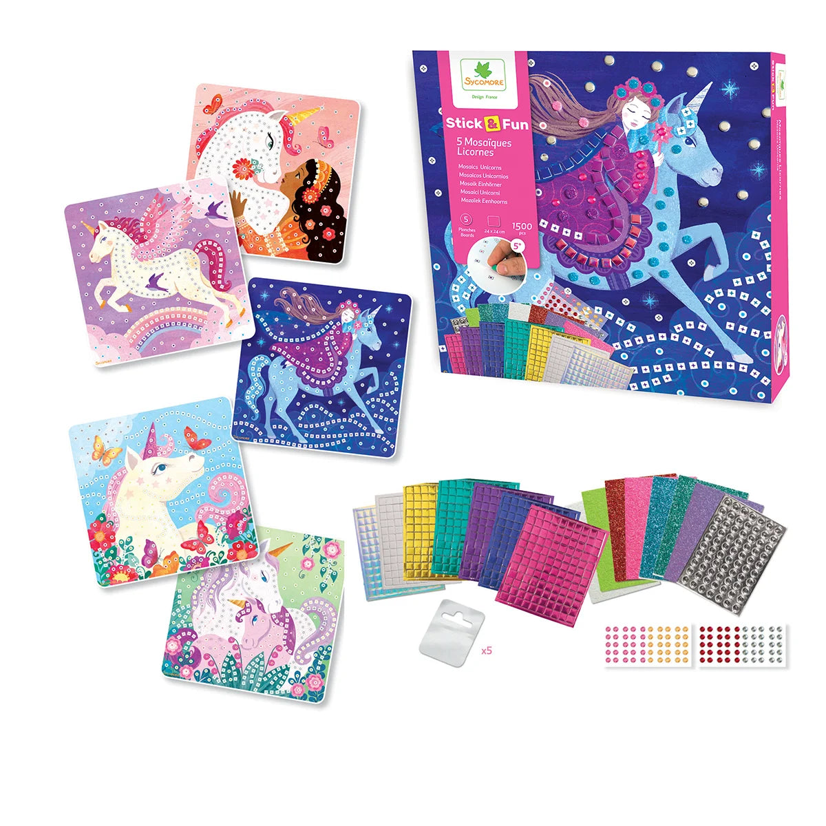 Set Mozaic Unicorni Sycomore, 1500 piese - Jucărie Creativă - Default Title (1) [ps:27ec86f3-0c04-4896-ac86-d92cd8166f37]