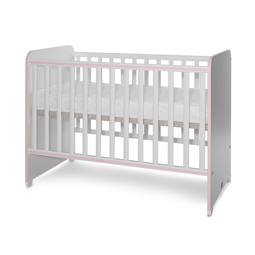 Pătuț Bebe Lorelli Sweet Dream, 60x120 cm, White Stone Grey - White Orchid Pink (1) [ps:a1537bab-2fd0-4475-b2c0-344bca879112]