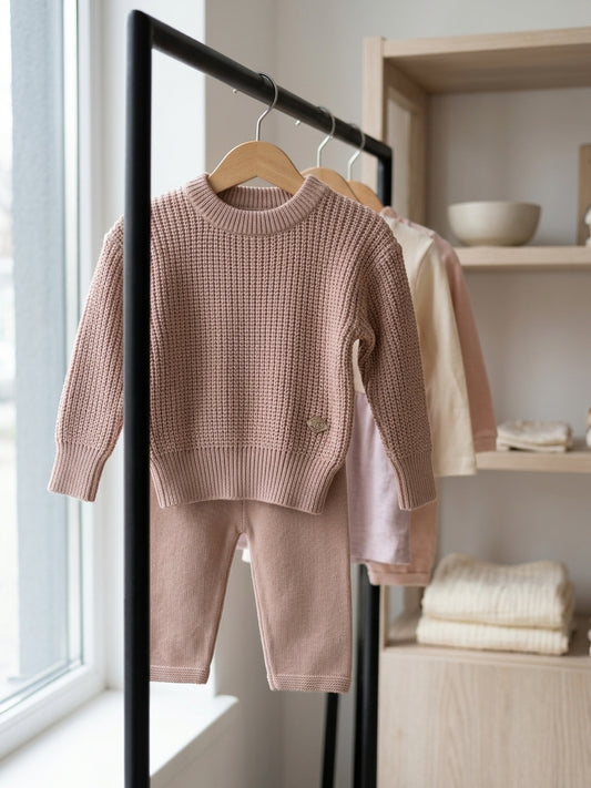 Set Tricot Bebe Belot Roz Pudrat 6-9 Luni - INFANT - Roz Pudrat (1) [ps:3b6b0897-24e2-40e7-9ac5-eaa3eb14b91b]