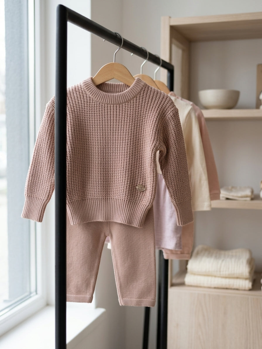 Set Tricot Bebe Belot Roz Pudrat 6-9 Luni - INFANT - Roz Pudrat (1) [ps:3b6b0897-24e2-40e7-9ac5-eaa3eb14b91b]