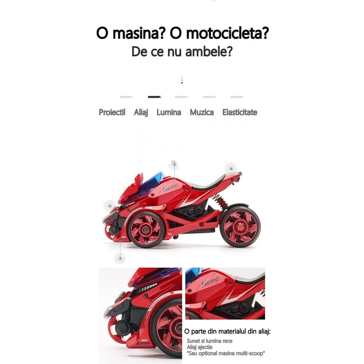 Mașină și Motocicletă 2 în 1 Roșie Flippy pentru Copii - Rosie (1) [ps:7571cf99-b55c-4d05-92e6-8790bcebe5be]