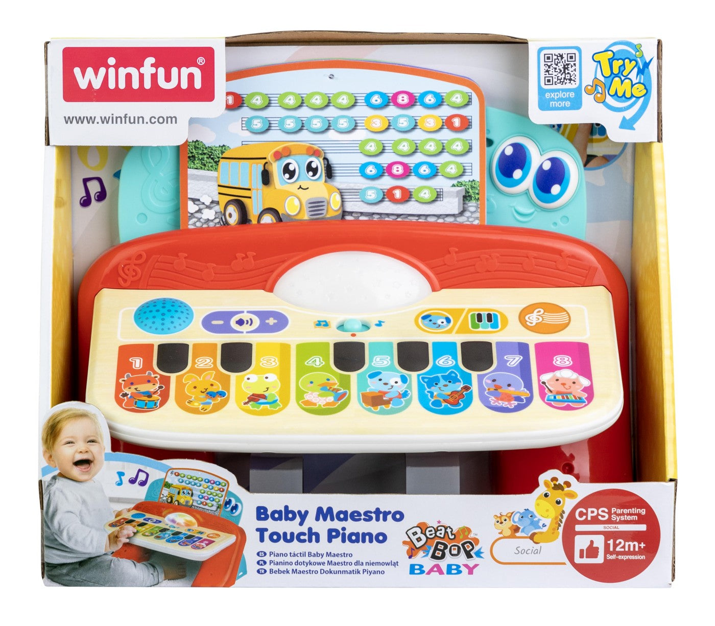 WINFUN PIAN CU SUNETE SI LUMINI CU 8 TASTE - Imagine 1