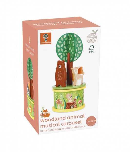 Carusel muzical cu animale de padure, Orange Tree Toys - Imagine 1 [ps:fc4f92a4-0385-4d3b-b320-a1bbdc1e7f92]