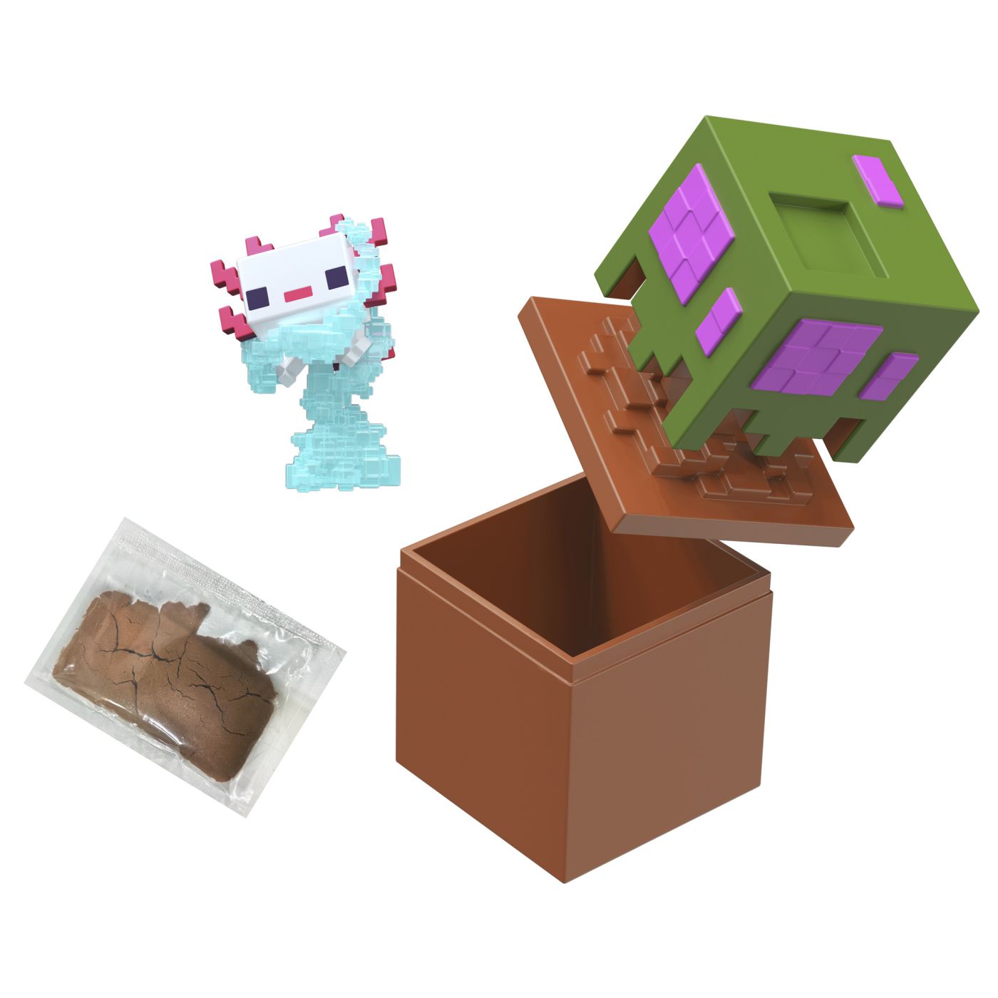 MINECRAFT MINI MODE SET EXPLORARE MINIERA AXOLOTL Mattel - Imagine 1