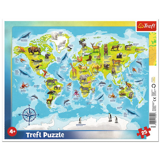 PUZZLE 25 PLANSA HARTA LUMII CU ANIMALE Trefl - Imagine 1 [ps:cf9fa996-fd42-44cb-be96-4c9d0d00d419]