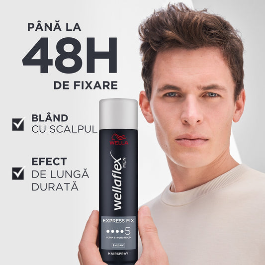 WELLAFLEX Men Express Fix, fixativ pentru coafat, cu fixare ultra puternica, fixare: 5/5, 250 ml - 1 [ps:182ee381-93c1-484d-a954-5c1699606301]