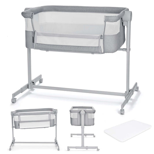 PATUT CO-SLEEPER KINDERKRAFT NESTE UP, FULL LIGHT GREY - Imagine 1