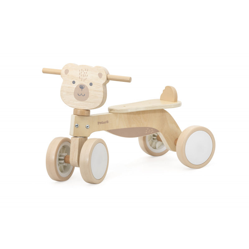 Tricicleta din lemn Ursulet maro, PolarB Viga - Imagine 1