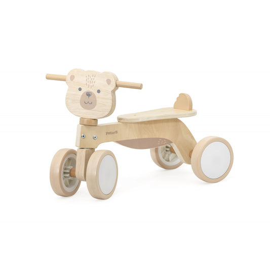 Tricicleta din lemn Ursulet maro, PolarB Viga - Imagine 1