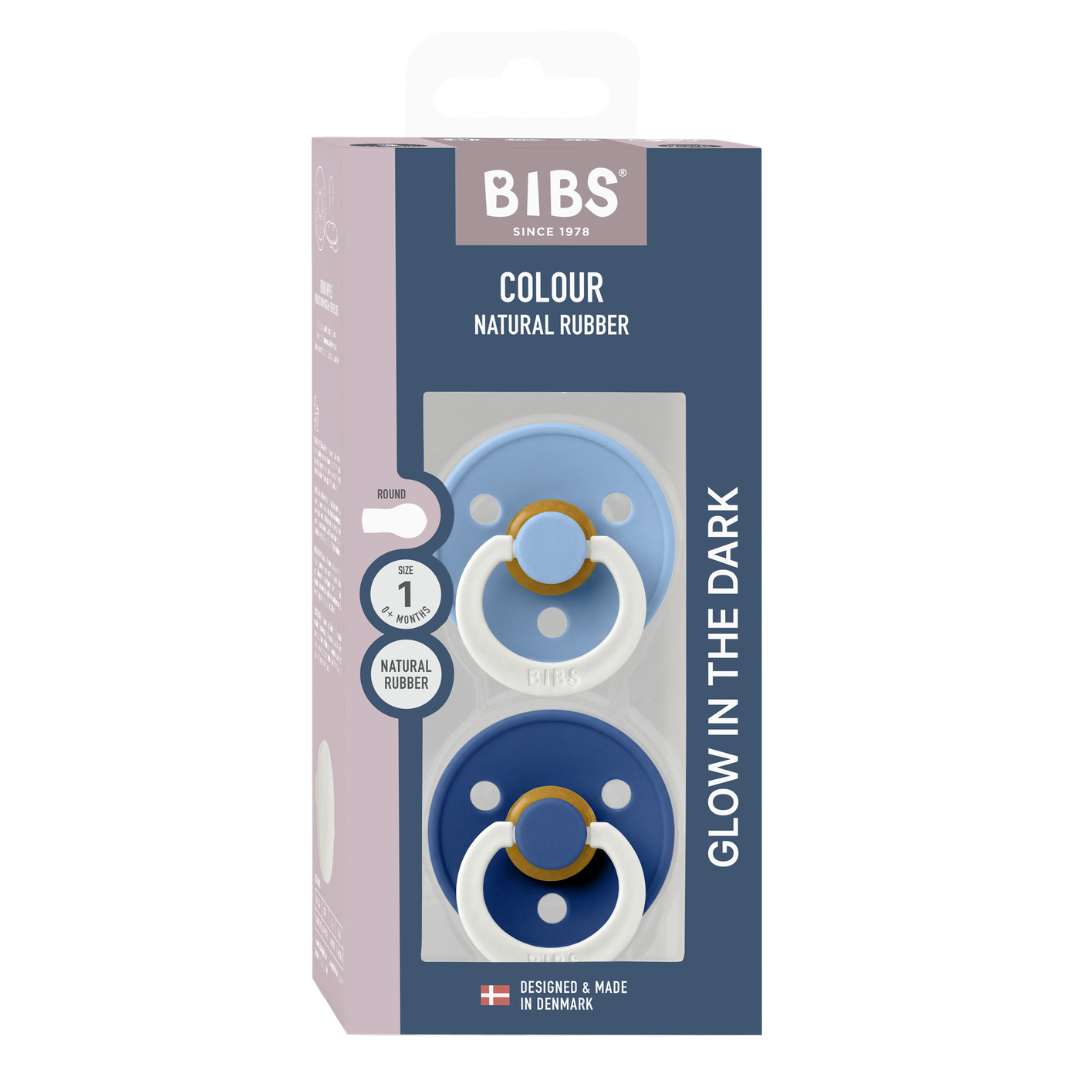 Set 2 Suzete BIBS Colour Glow Latex, 0 luni - Sky Blue - Sky Blue/Cornflower (1) [ps:cce21dc4-f9aa-4096-a347-fe3fc88e44c8]