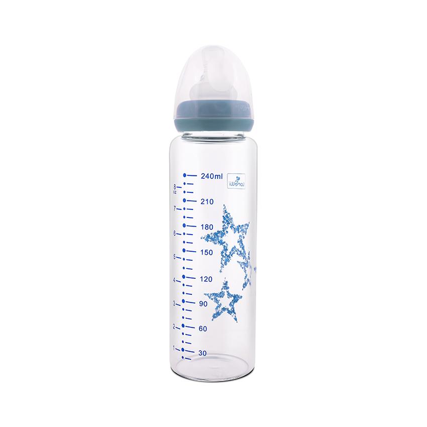 Biberon Lorelli din Sticlă Anticolici, 240 ml, Pink - Blue (1) [ps:d6a50fb8-b166-4b65-8197-a203b5abd841]
