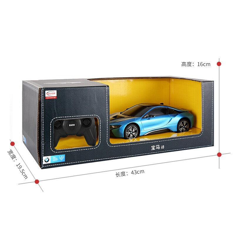 MASINA CU TELECOMANDA BMW i8 ALBASTRU CU SCARA 1 LA 18 [ps:497cde24-a715-4527-b040-665afc7e05eb]
