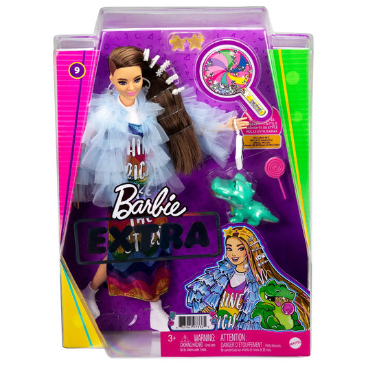 PAPUSA BARBIE EXTRA STYLE ROCHIE CURCUBEU Mattel - Imagine 1