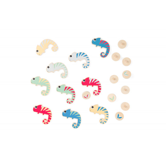 Vanatoarea de culori a cameleonului, joc de memorie - Imagine 1