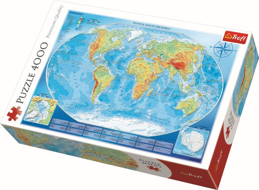 PUZZLE TREFL 4000 HARTA FIZICA A LUMII - Imagine 1 [ps:582f4d1d-e9d8-40f7-9e29-a22b296e939b]