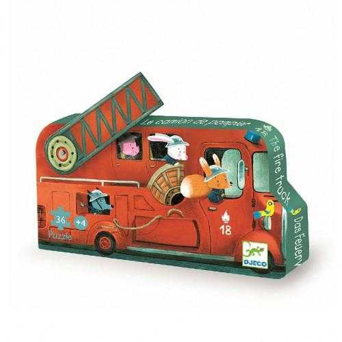 Puzzle Masina de pompieri, Djeco - Imagine 1 [ps:d9f4844a-31bd-48dc-bd4b-a2e927659814]