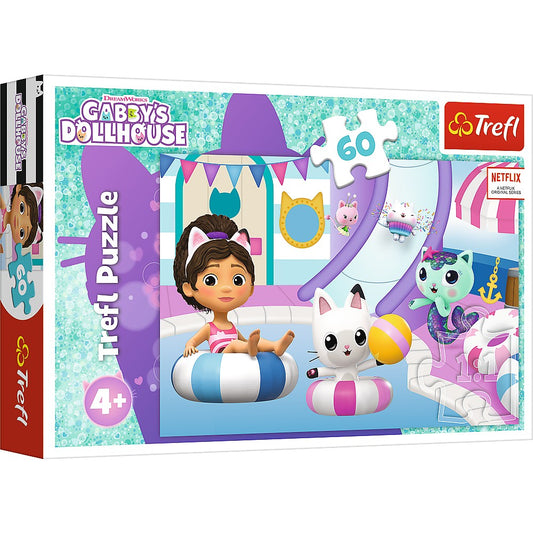 PUZZLE TREFL 60 GABBYS DOLLHOUSE GABBY LA PISCINA - Imagine 1 [ps:a42d16a9-4267-43a0-9071-63a16e0cc638]