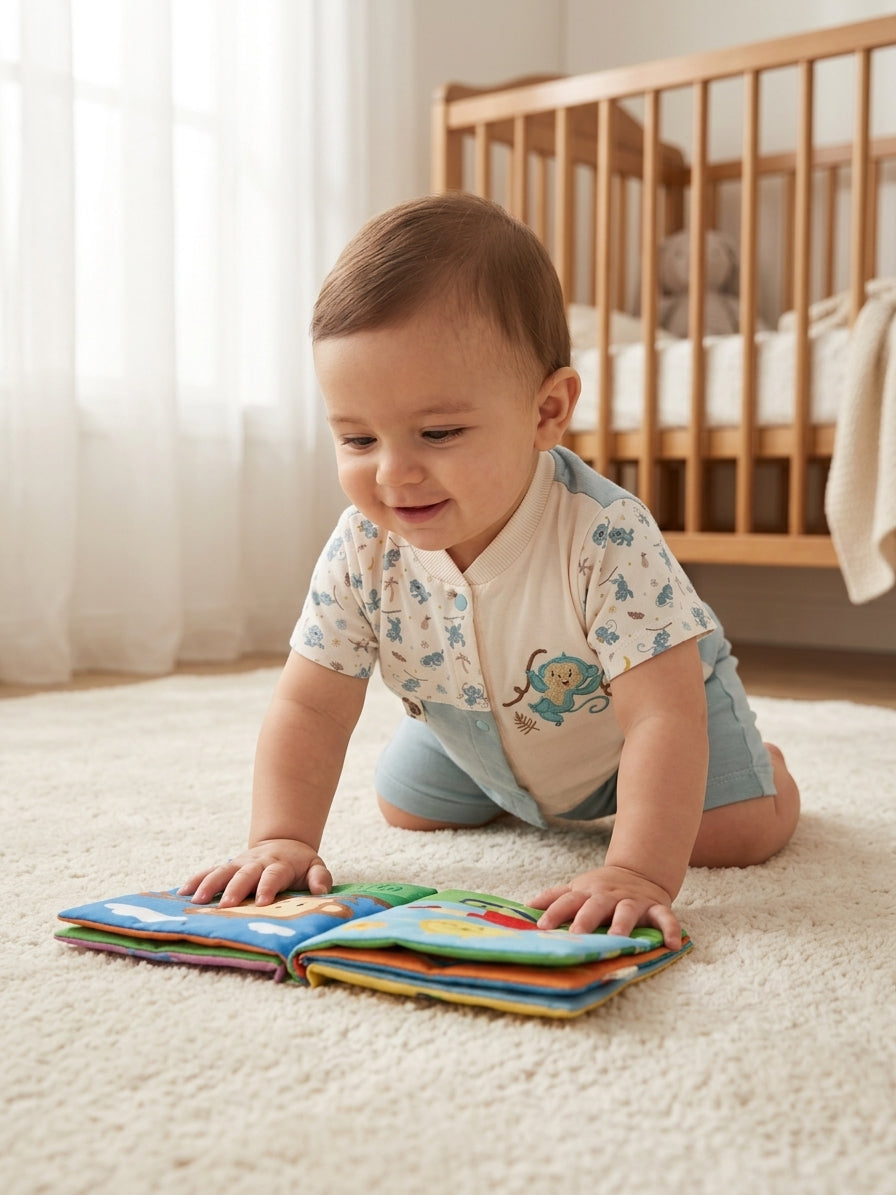 Set bebe băieți tricou cu maimuță și pantaloni scurți Bleu 6-9 Luni [ps:2fe88b0d-8d43-40f1-8ff7-5617ad3ab5da]