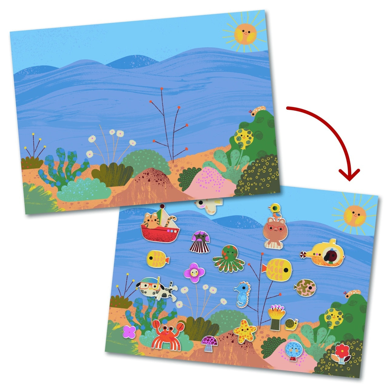 Abtibilduri repozitionabile La mare si la tara, Djeco - Imagine 3 [ps:5a535430-9b42-49be-81c5-91c838bb437a]