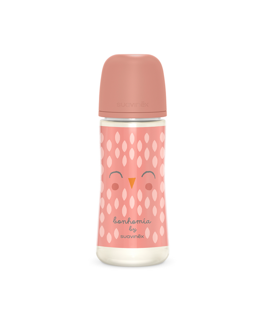 Biberon 360 ml Tetină fiziologică SX Pro cu debit mare Bufniță roz Bonhomia [ps:85cae7e9-8d88-4eb5-b576-3f6aa4646e48]