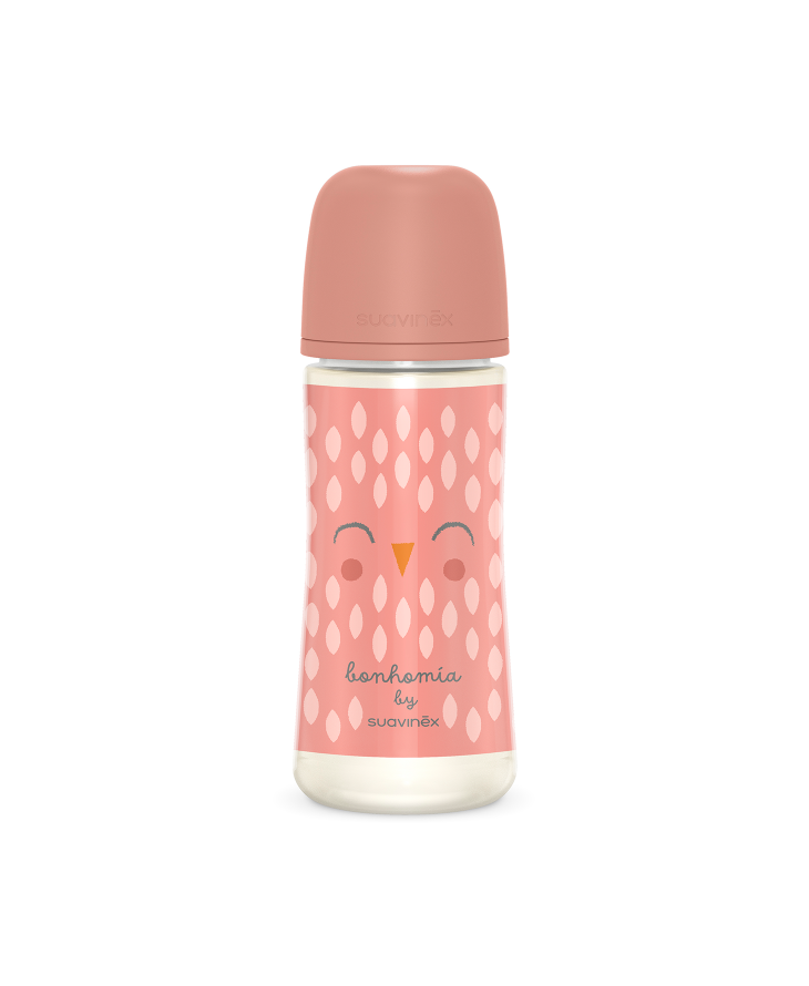 Biberon 360 ml Tetină fiziologică SX Pro cu debit mare Bufniță roz Bonhomia [ps:85cae7e9-8d88-4eb5-b576-3f6aa4646e48]