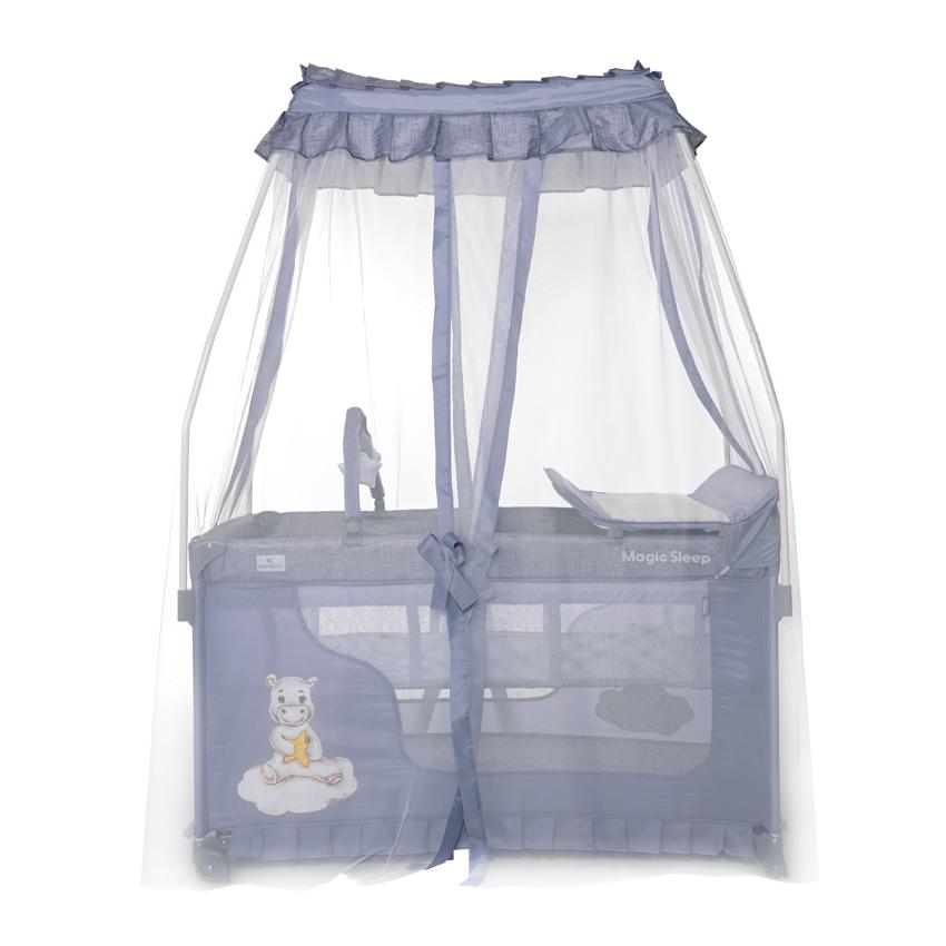 Pătuț Pliabil Lorelli Magic Sleep, Mellow Rose Ballerina - Cool Grey Hippo (2) [ps:38822a23-9992-435f-becd-a2f87a4f1107]