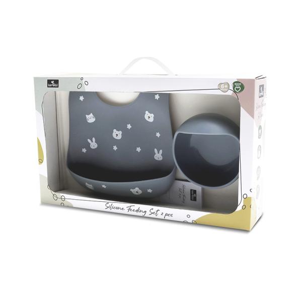 Set Hranire Silicon Lorelli, Bol Vacuum și Bavetă, Fresh - Grey (2) [ps:78fa33d3-e1c4-4565-b1b8-be97538f8d6a]