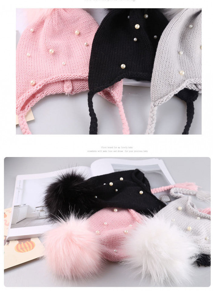 Caciulita Lora cu perlute Drool (Culoare: Negru) - Roz [ps:494ec195-1183-4d4f-9c07-2f055793f1a6]