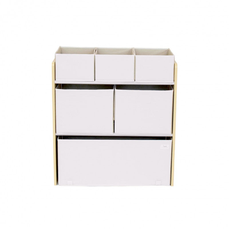 Organizator din material reciclat pentru jucarii, Cream, 3 Sprouts [ps:c637374e-2e8e-44f5-9e41-273cd5cdbe92]