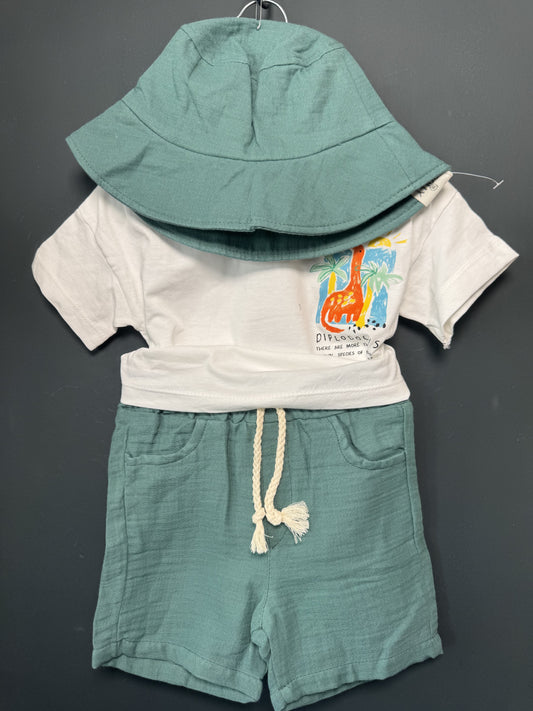 Set vară băieți Trolly Kids: tricou dinozaur, pantaloni - 3 ANI (2) [ps:5c663f36-ffd6-49fb-8a50-9199d5d38581]