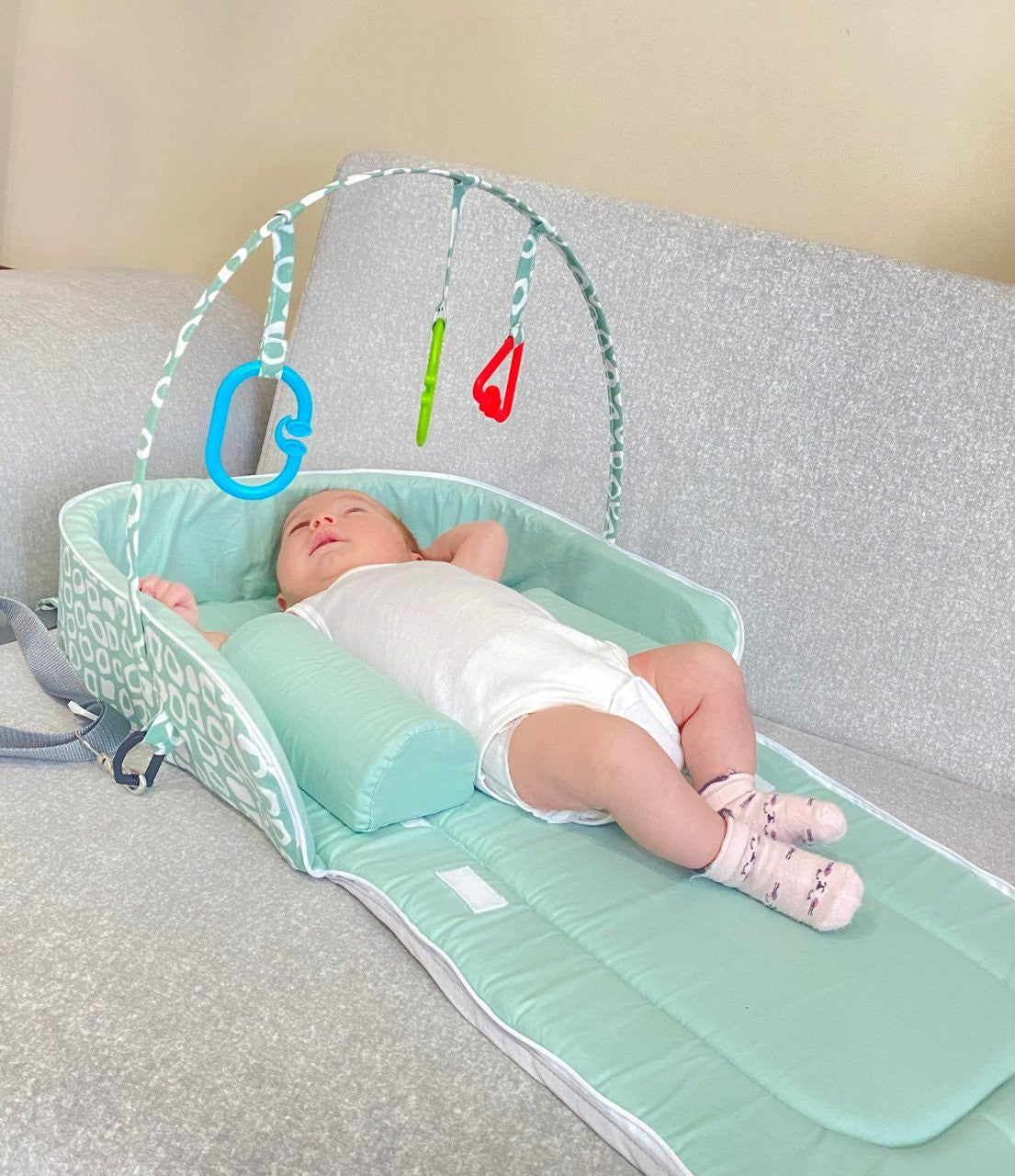 Geanta multifunctionala 3 in 1, BabyJem, 60x100 cm - Verde [ps:69559922-26f8-494b-abea-d65fb062ec50]