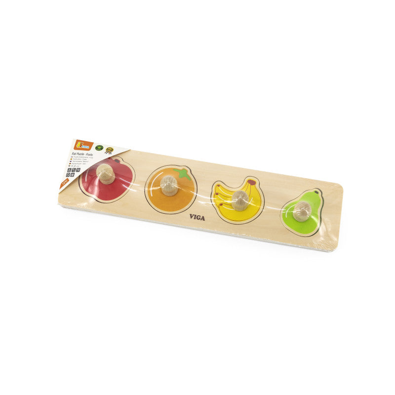 Puzzle Montessori cu maner, Fructe, Viga [ps:d0a0480a-2892-4df6-a874-5dbeff695f46]