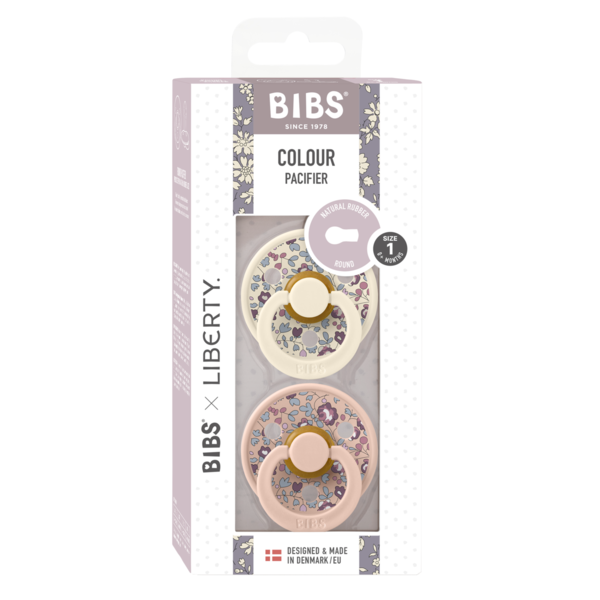 Set 2 Suzete BIBS x Liberty Colour Eloise Latex, 0 luni+ - Ivory/Blush (2) [ps:d50f2028-383f-426d-9fb9-f85a21ff5451]