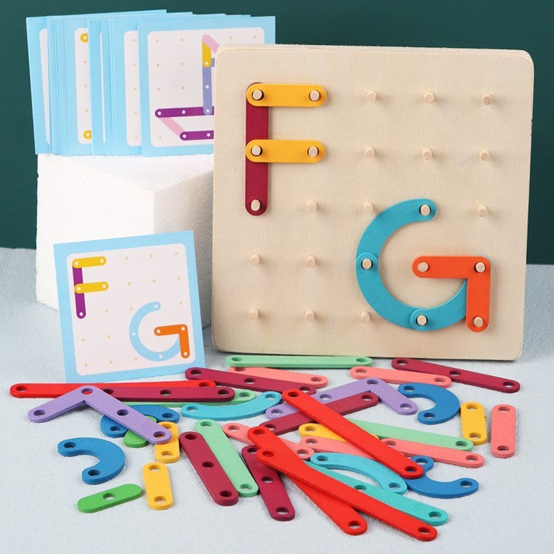 Jucărie Montessori Pegboard Flippy, Lemn, Forme și Litere - Default Title (2) [ps:8c2e13cf-6e25-42bb-bbc7-f819ad7a5ae2]