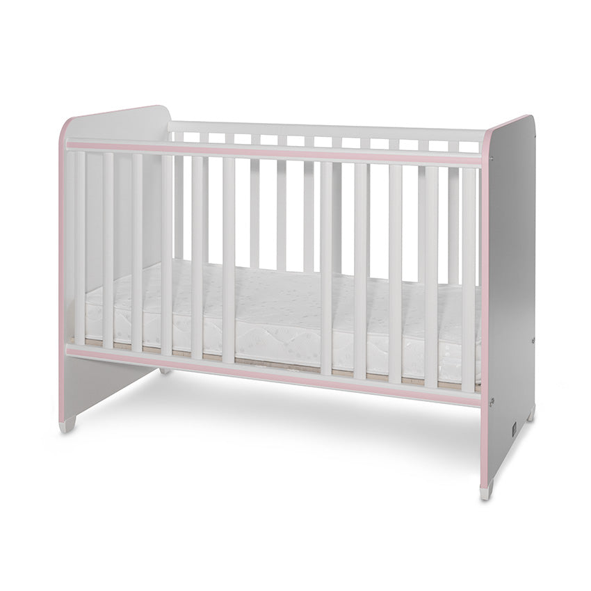 Pătuț Bebe Lorelli Sweet Dream, 60x120 cm, White Stone Grey - White Orchid Pink (2) [ps:076a842c-72af-4743-8fd5-739ea0e0468e]