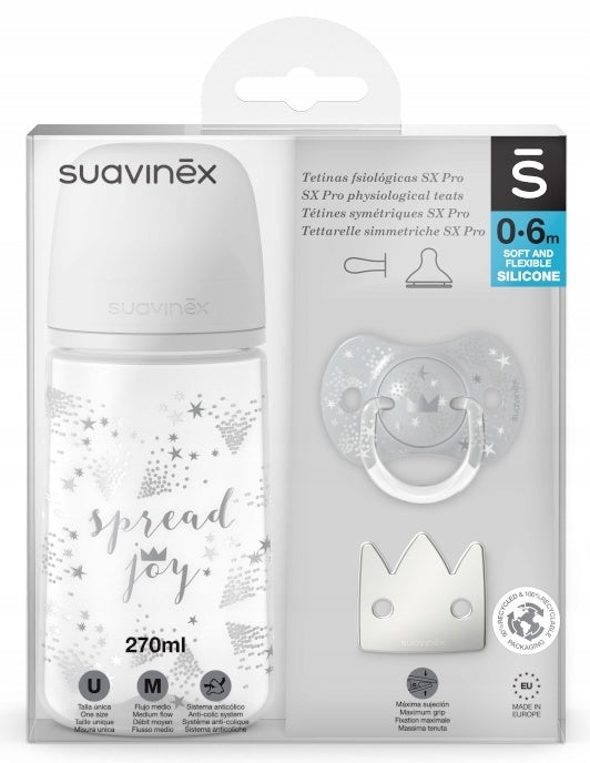 Set Cadou Biberon 270ml + Suzetă 0-6m + Clema Silver - Imagine 4 [ps:60b3b709-faf9-4753-a291-99487b79aff0]