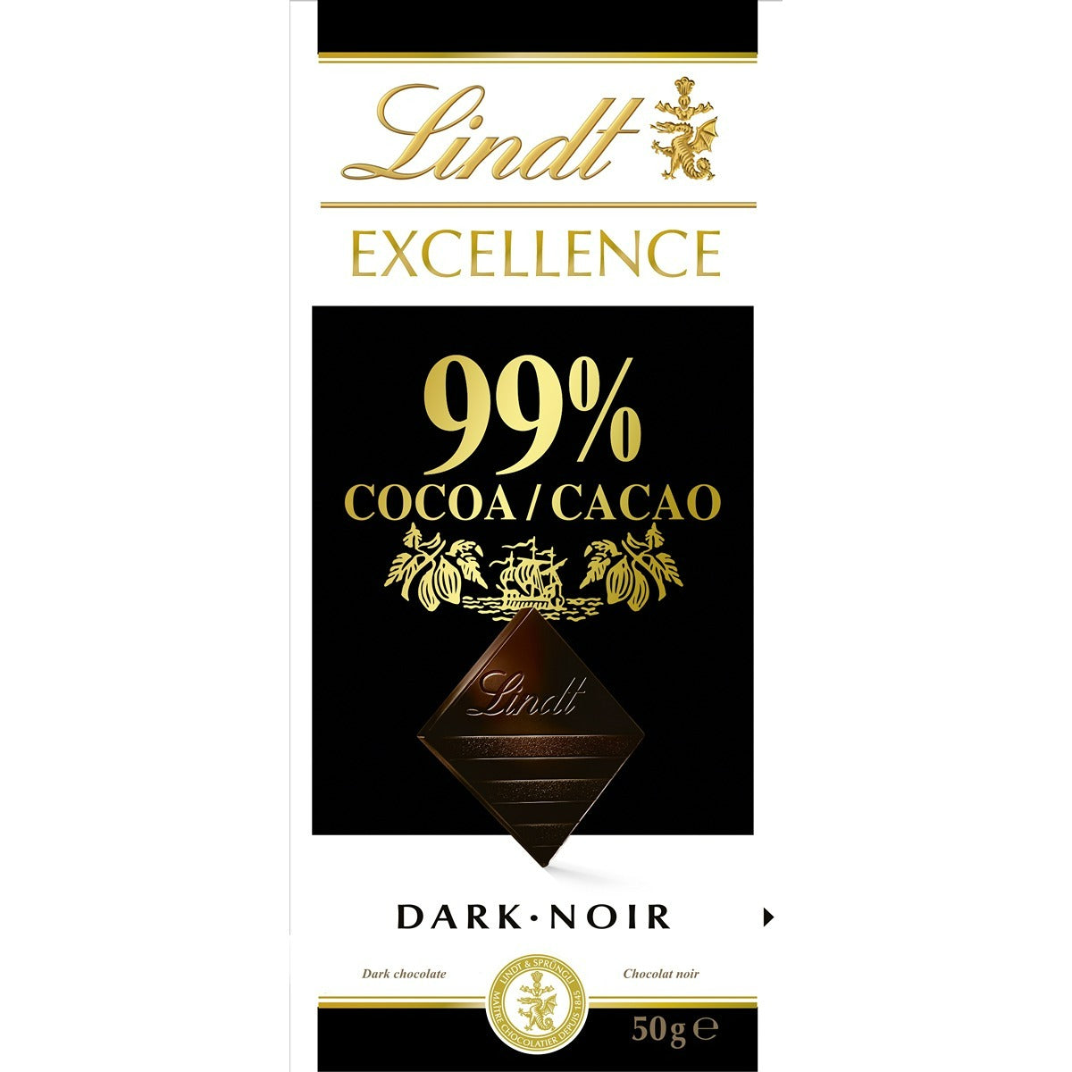 LINDT Excellence, tableta de ciocolata, neagra cu - Imagine 2