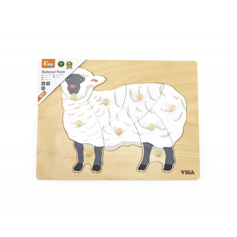 Puzzle Montessori, Oaie, Viga [ps:4c208c18-c163-483c-bae3-d5adb04d62ba]