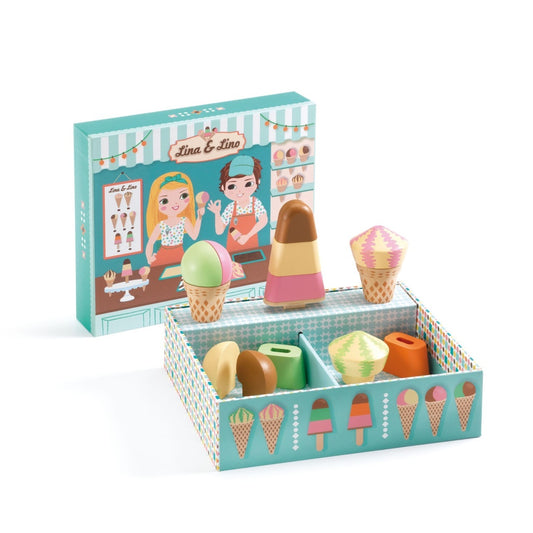 Joc de rol din lemn Gelateria Lina & Lino, Djeco - Imagine 2 [ps:2402c45c-b8cc-4525-9619-b65f93e74218]