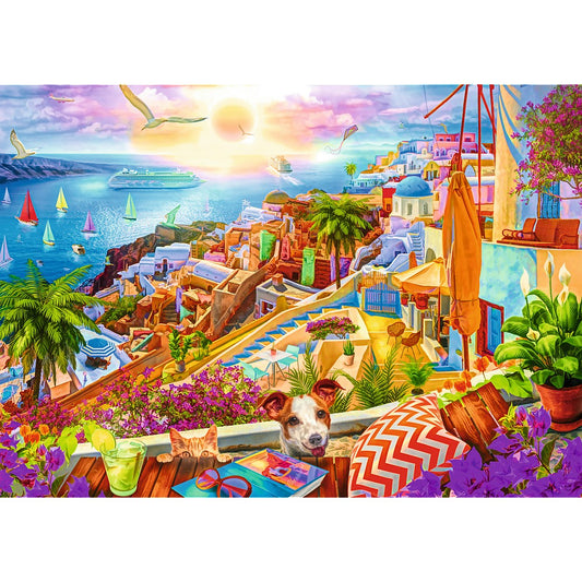PUZZLE 1000 PREMIUM PLUS TEA TIME VIZITAND SANTORINI Trefl - Imagine 2 [ps:025fb9df-33e3-4bc6-ad5d-707723050c9a]