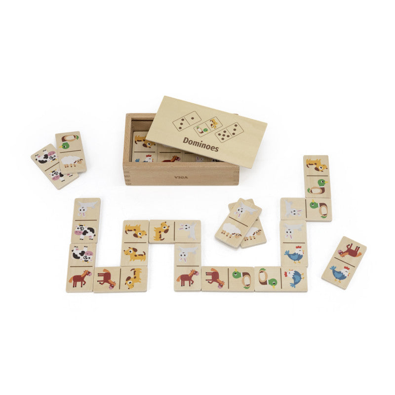 Joc Domino din Lemn Animale si Numere, Viga [ps:f3c585c6-020e-466c-ba26-089500640f23]