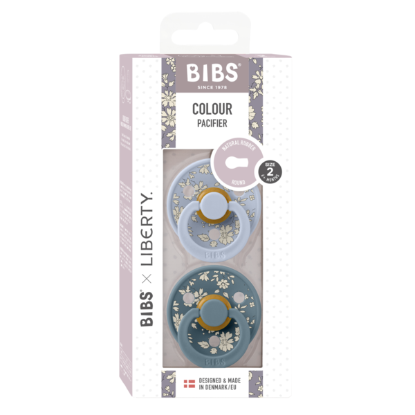 Set 2 Suzete BIBS x Liberty Colour, Latex, 0 luni - Dark Oak - Dusty Blue/Petrol (2) [ps:80295efd-4bcd-404a-8a8d-5ebf8dc840d6]