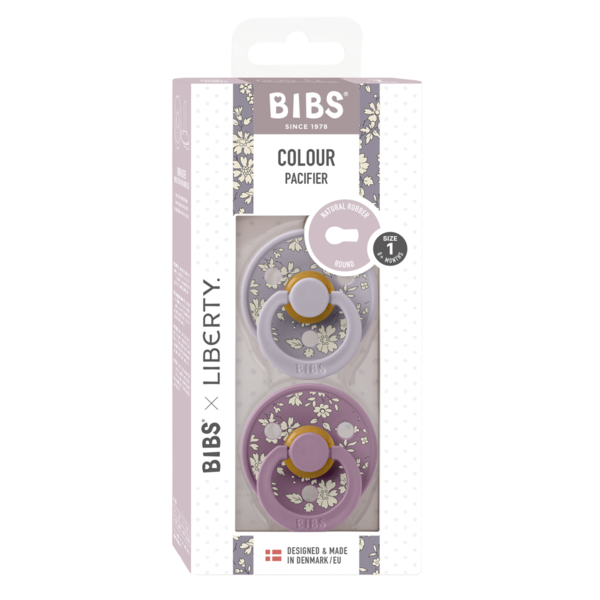 Set 2 Suzete BIBS x Liberty Colour, Latex, 0 luni - Dark Oak - Fossil Grey/Mauve (2) [ps:a21d597f-cae6-4d96-af86-2810426295d4]